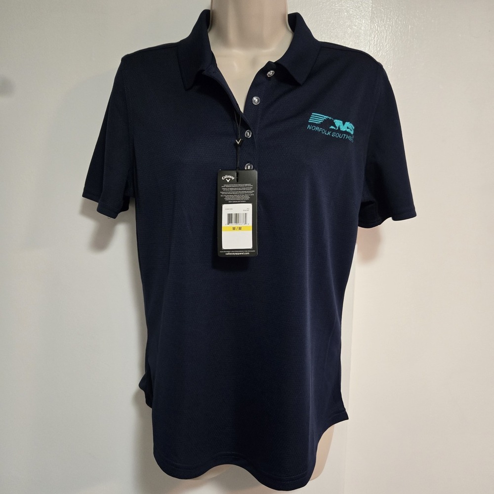 Norfolk‎ Southern Railway Size M Callaway Navy Blue Embroidered Polo Shirt NEW